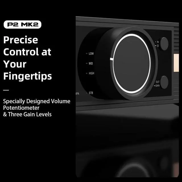 Alt view image 5 of 7 - V.M.V P2 MK2 (Upgraded) Hi-Res Headphone Amplifier,Full Balanced, 99-piece Op-Amp Parallel Matrix, SNR 135dB, THD+N 0.00006%, Hi-End Preamp High Output Power 16/14W, 32/8W, with USB Port