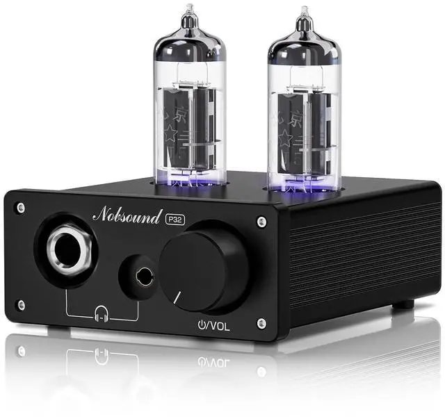 Main image of P32 Tube Headphone Amplifier: 1000mW HiFi Desktop Preamp for 24600 Headphones & Home Amps Speakers, 3.5mm/6.35mm Jacks, Swappable Tube & Op-Amp