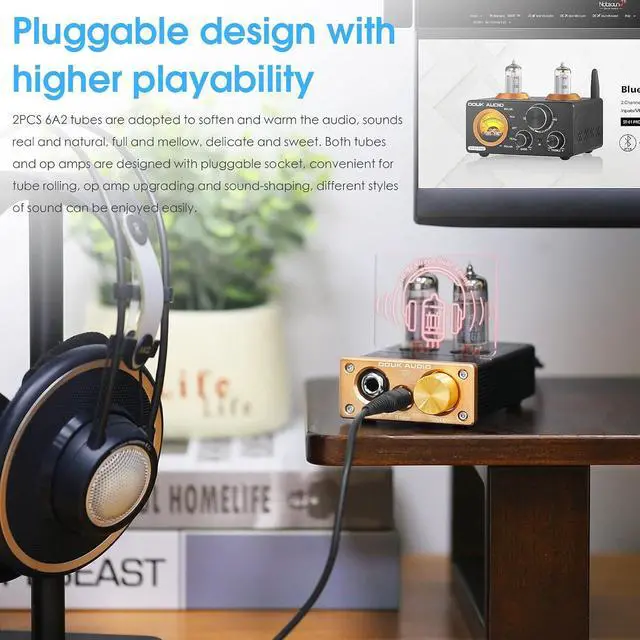 Alt view image 5 of 7 - U10 Mini Tube Headphone Amplifier HIFI Stereo Preamp for Home Speaker