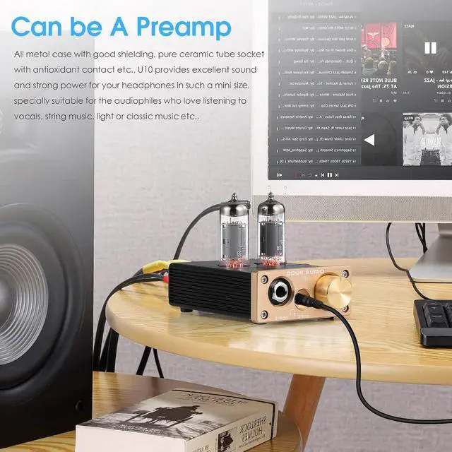 Alt view image 6 of 7 - U10 Mini Tube Headphone Amplifier HIFI Stereo Preamp for Home Speaker