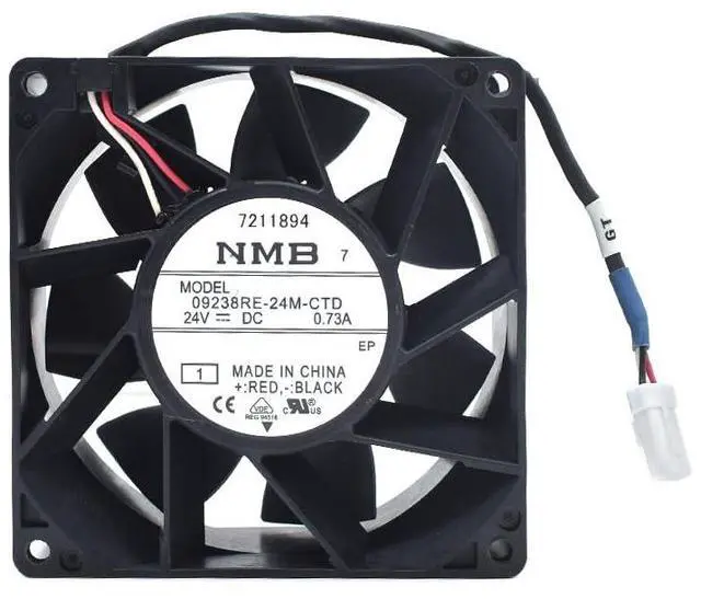 Main image of New for NMB Server Cooler 09238RE-24M-CTD 24V 0.73A 3Pins 92 * 92 * 38MM Frequency Converter Equipment Fan