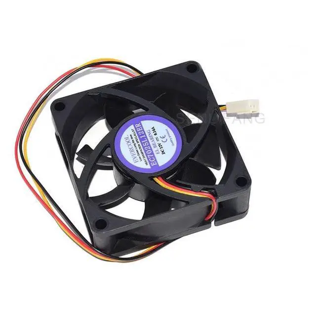 Alt view image 2 of 4 - New for EC7025L12ER 7025 70x70x25mm DC12V 0.14A 70 MM Three Wires Server Cooling Fan