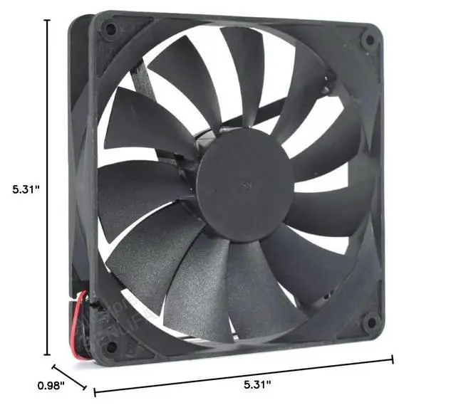 Alt view image 5 of 5 - New Cooler DFS132512H DC12V 3.0W 135 * 135 * 25mm 2-PIN Server Square Cooling Fan