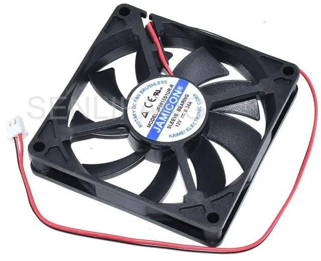 Main image of New 8CM Square Cooling JF0815S1UR-R DC 12V 0.34A 80x80x15mm 2-Wire Server Cooler Fan