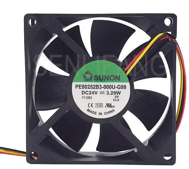 Main image of New 8CM Square Cooler PE80252B3-000U-G99 DC 24V 3.29W 80x80x25MM 3Lines Server Cooling Fan