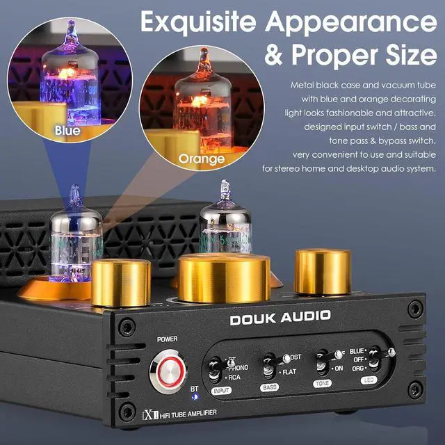 Alt view image 6 of 7 - HiFi Bluetooth 5.0 Vacuum Tube Amplifier + Matched GE JAN 5654W Tubes Bundle | 320W Phono Amp for Turntables w/Tube Upgrade | Audiophile Sound Enhancement
