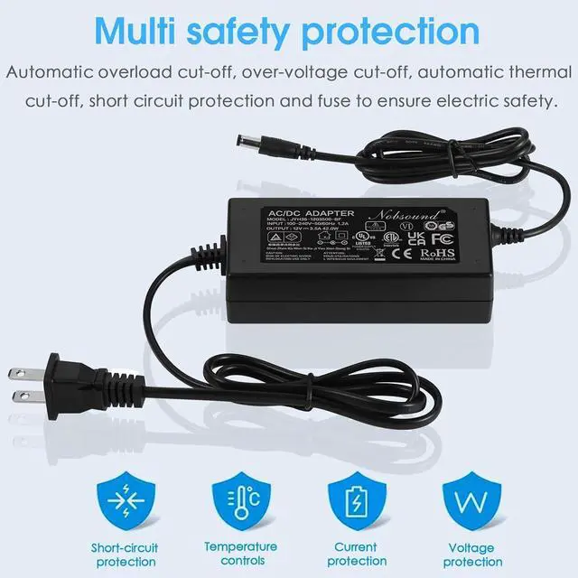 Alt view image 6 of 7 - AC 100-240V DC 12V3.5A Power Supply Adapter Charger for Amplifier/Speaker