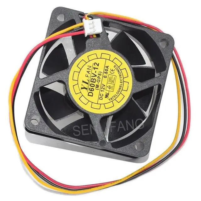 Alt view image 2 of 5 - for D60BV-12 Server Cooling Fan 60 * 60 * 25MM 6025 6CM 3Pin DC12V 0.50A