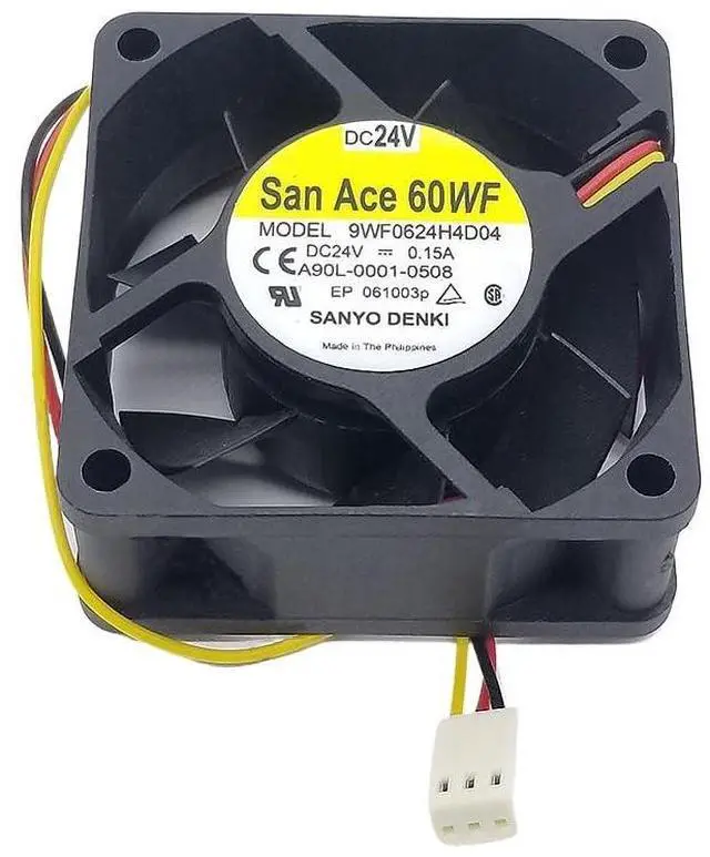 Main image of for 9WF0624H4D04 Cooling Fan DC24V 0.15A 60x60x25mm 6025 6CM 3-Wire Server Cooler
