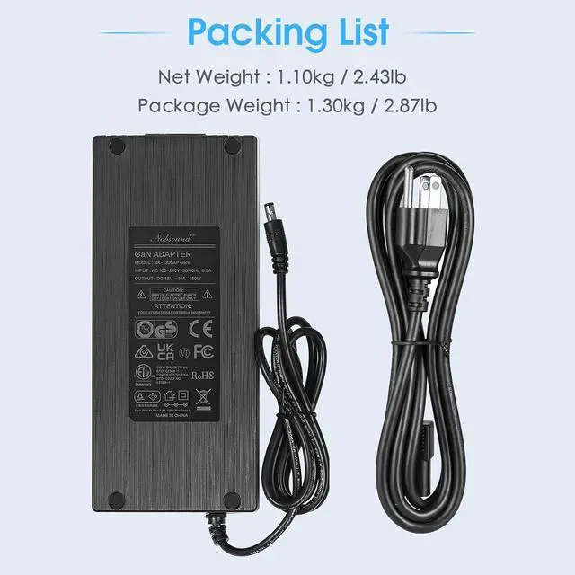 Alt view image 7 of 7 - 48V10A DC Power Supply Adapter 480W 100-240V Transformer for Amplifier