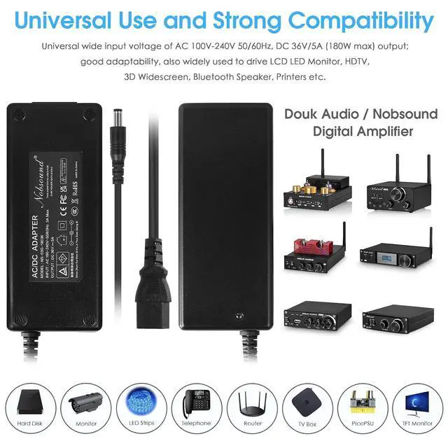 Alt view image 5 of 7 - 180W 36V/5A DC Power Supply Adapter Charger AC 100-240V Transformer