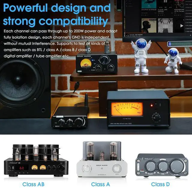 Alt view image 4 of 7 - VU102 2 Zone Speaker Selector Box Amplifier Switch with VU Meter and Remote Control for Home Stereo System Studio Sound Comparison