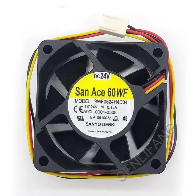 Alt view image 3 of 4 - for 9WF0624H4D04 Cooling Fan DC24V 0.15A 60x60x25mm 6025 6CM 3-Wire Server Cooler