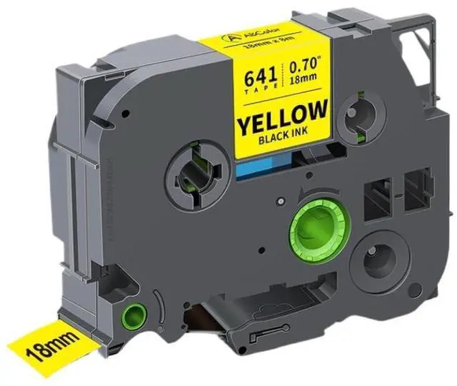 Main image of 1Pcs 18mm Black On White Compatible Label Tape for D400 Label Maker Works with TZe241 Tze-241 Tze 241 Printer Ribbon(Black on Yellow)