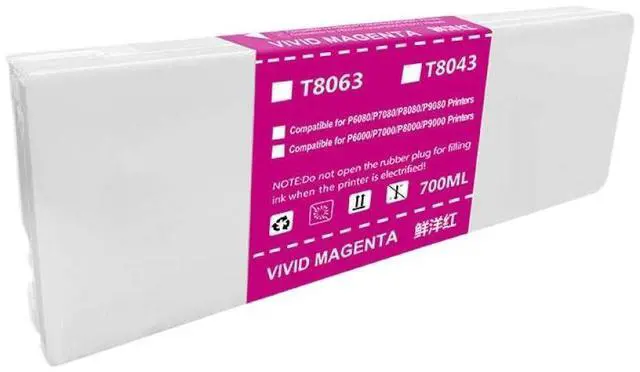 Main image of 700ML 11 Color Ink Cartridges T8041 T8042 T8043 T8044 T8045 T8046 T8047 T8048 T8049 T804A T804B Compatible with Use with SureColor P6000 P7000 P8000 P9000 Printers(T8043-Magenta)
