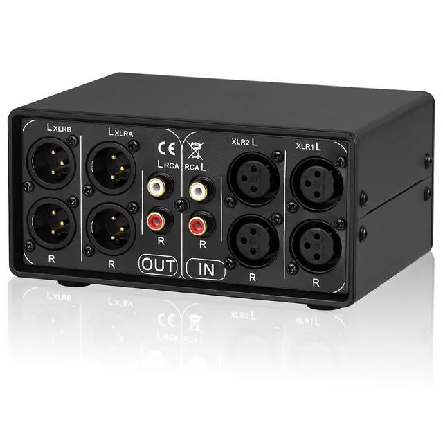 Alt view image 2 of 7 - Little Bear MC3 3-IN-3-OUT XLR Balanced/RCA Stereo Converter Audio Selector Splitter Box Passive Preamp XLR to RCA Audio Switch (XLR & RCA)