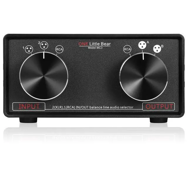 Alt view image 6 of 7 - Little Bear MC3 3-IN-3-OUT XLR Balanced/RCA Stereo Converter Audio Selector Splitter Box Passive Preamp XLR to RCA Audio Switch (XLR & RCA)