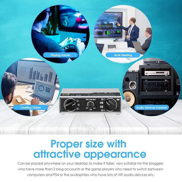 Alt view image 6 of 7 - MC1034 Portable 3-Way 3.5mm AUX Audio Switcher, Audio Selector for Headphones, Speakers, and Microphones