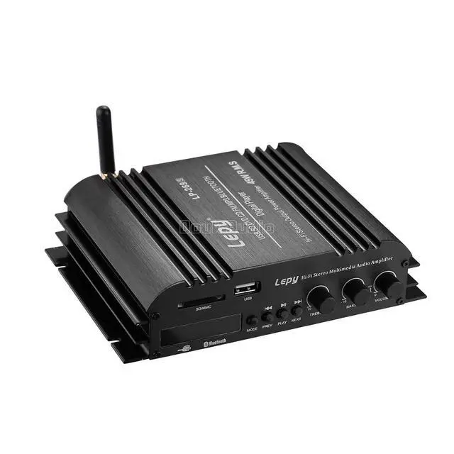 Alt view image 5 of 7 - Lepy Hi-Fi Stereo Multimedia 4-Channel 180w (45W x 4) Bluetooth Power Amplifier Audio Amp Booster USB SD DVD CD FM MP3 for Car Vehicle Home Booster Remote Control & LED Display Screen