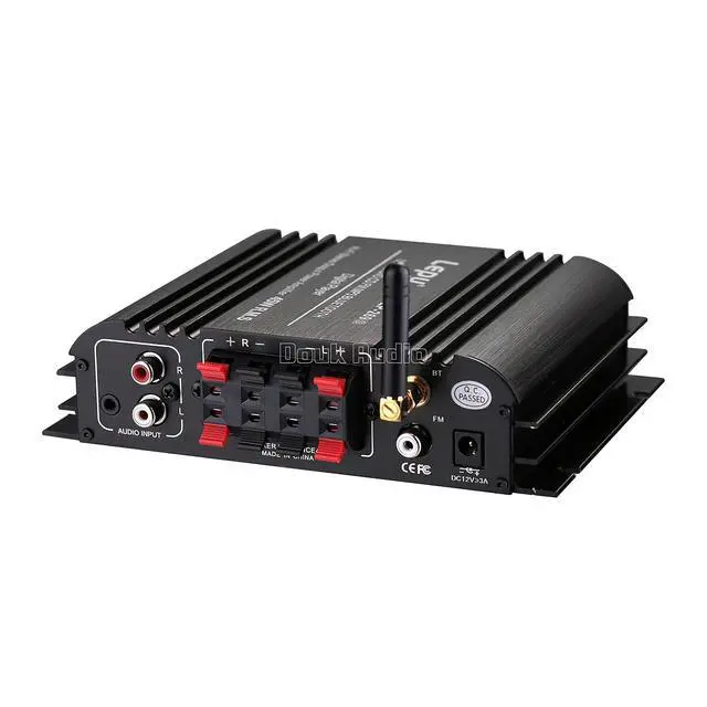 Alt view image 6 of 7 - Lepy Hi-Fi Stereo Multimedia 4-Channel 180w (45W x 4) Bluetooth Power Amplifier Audio Amp Booster USB SD DVD CD FM MP3 for Car Vehicle Home Booster Remote Control & LED Display Screen