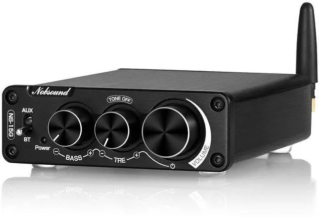 Main image of NS-15G 2 Channel Bluetooth Power Amplifier 200W Class D Digital Audio Amp for Speakers, Home Theater, with Treble Bass Tone Control