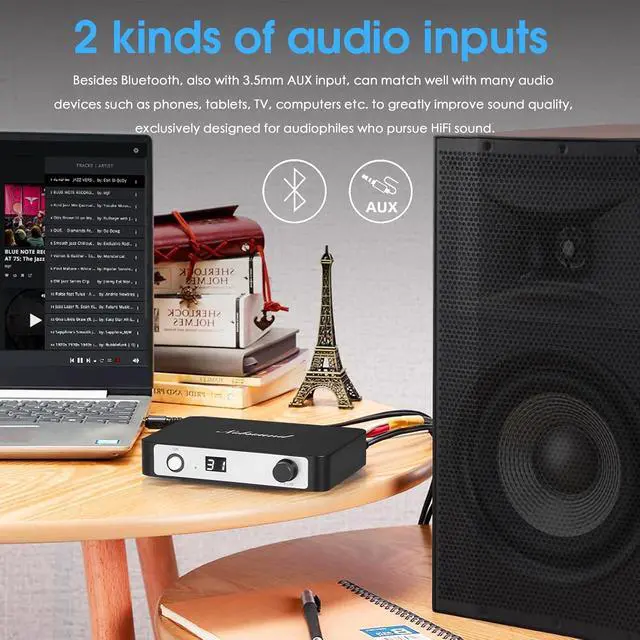Alt view image 4 of 7 - TA-21 PRO 2 Channel Bluetooth Amp Receiver 300W x 2, TPA3255 Stereo Digital Amplifier with DSP for Wired Speakers and Home Audio System