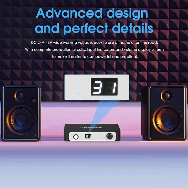 Alt view image 5 of 7 - TA-21 PRO 2 Channel Bluetooth Amp Receiver 300W x 2, TPA3255 Stereo Digital Amplifier with DSP for Wired Speakers and Home Audio System