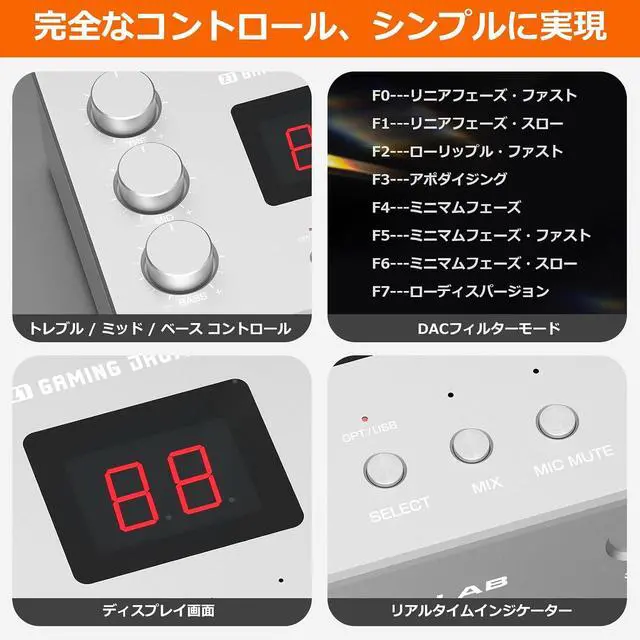 Alt view image 6 of 7 - Douk Audio x GD-LAB Z1 Gaming DAC: Amp for FPS Games with ESS9039Q2M Chip 4.4mm Balanced Headphone Output XLR Mic 48V for PC PS5 Switch Streamers (Silver)
