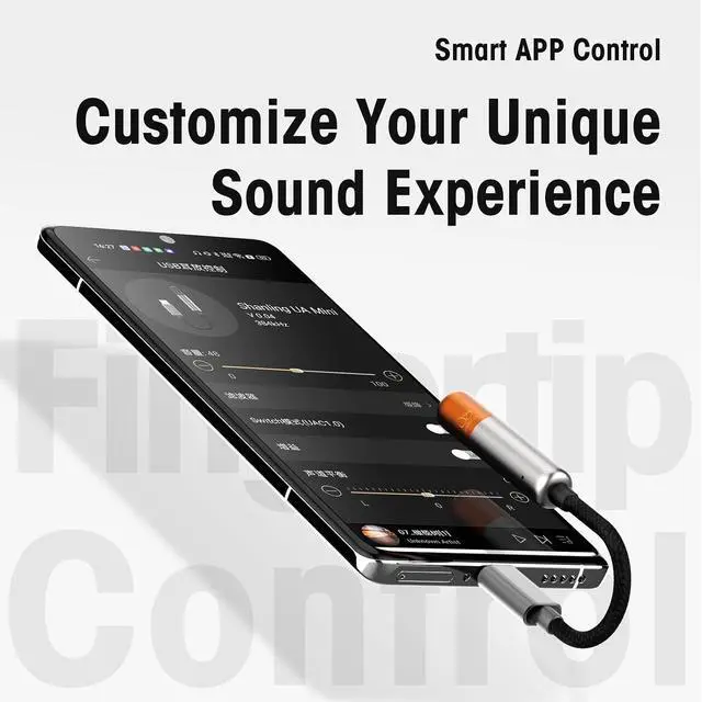 Alt view image 4 of 7 - UA MINI USB C DAC to 3.5mm Audio Adapter Portable DAC Headphone Amplifier with LED Light Audio Cables High Resolution 32bit/384Khz for Android/iOS/Windows/Mac (Black)