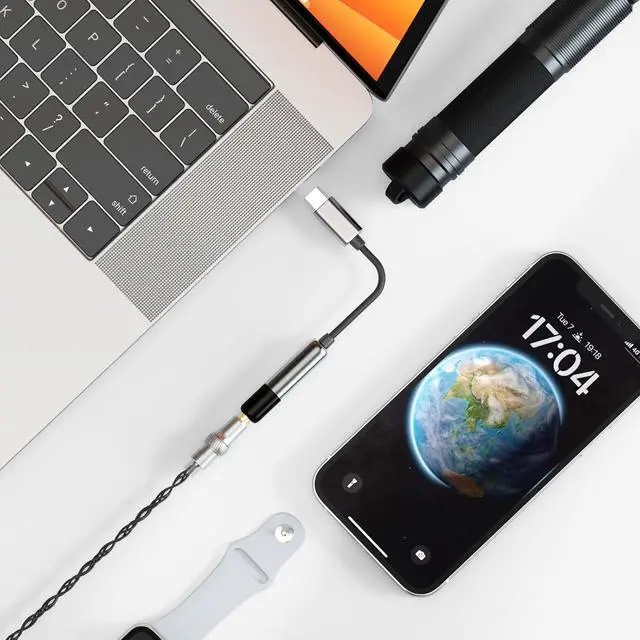Alt view image 5 of 7 - UA MINI USB C DAC to 3.5mm Audio Adapter Portable DAC Headphone Amplifier with LED Light Audio Cables High Resolution 32bit/384Khz for Android/iOS/Windows/Mac (Black)