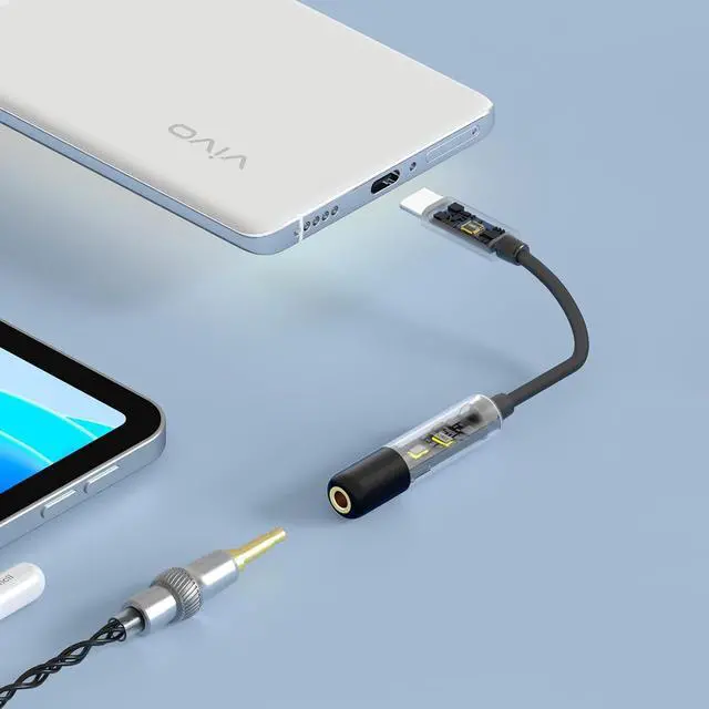 Alt view image 6 of 7 - UA MINI USB C DAC to 3.5mm Audio Adapter Portable DAC Headphone Amplifier with LED Light Audio Cables High Resolution 32bit/384Khz for Android/iOS/Windows/Mac (Black)