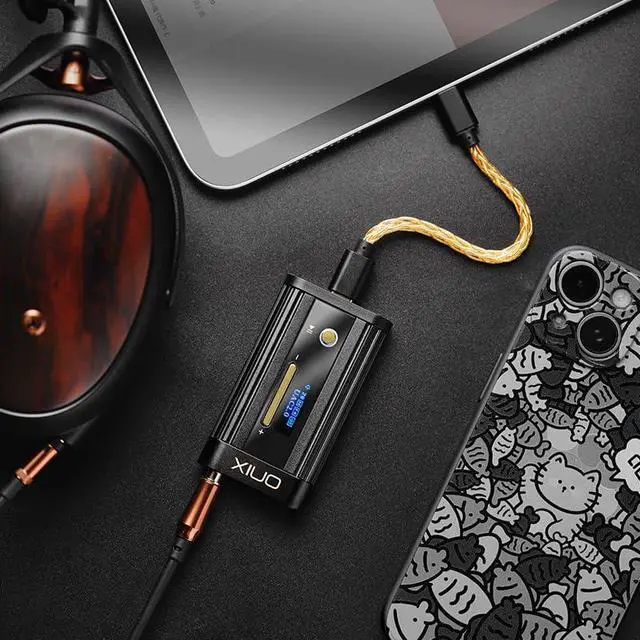 Alt view image 5 of 7 - Onix XI2 DAC Beta Protable Headphone Amplifier with Dedicated Tube Outpu, with Leather Case