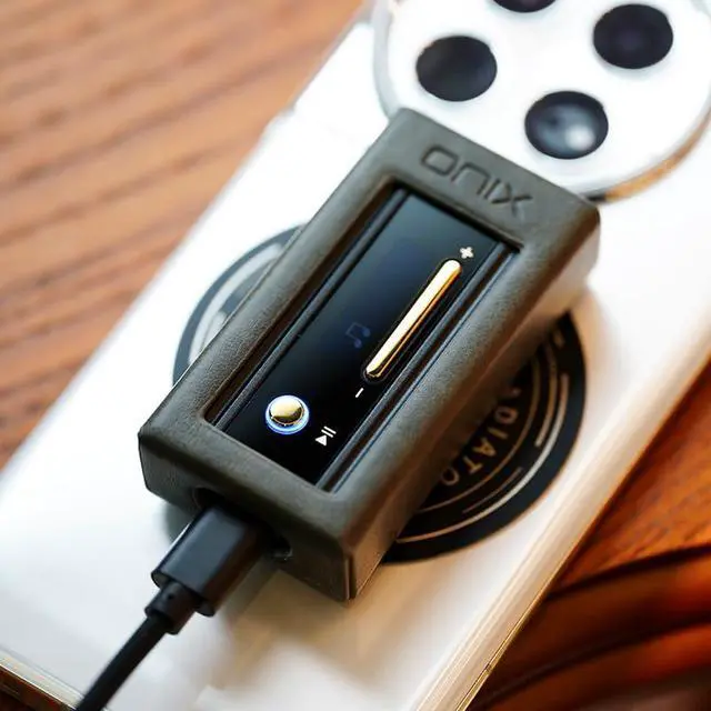Alt view image 3 of 5 - Alpha Magnetic Case for Alpha DAC,Premium PU Material,Lightweight,Snake Pattern,Oliver Green
