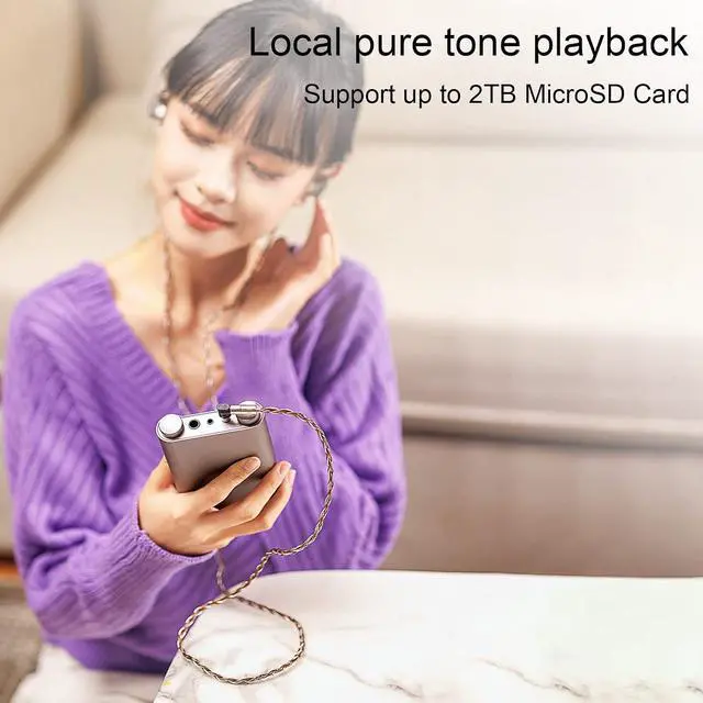 Alt view image 4 of 5 - H7 Desktop DAC/Headphone Amplifier,Balanced Portable HiFi Music Player,AK4191EQ+AK4499EX DAC,768kHz/32bit DSD512,MQA Full Decoder,3.5/4.4/6.35mm,Optical/USB/Coaxial/Bluetooth 5.0 (Black)