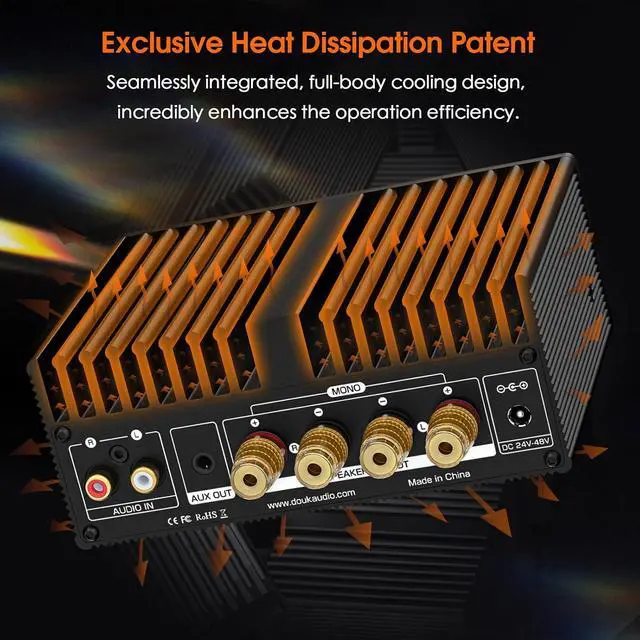Alt view image 3 of 7 - A100 TPA3255 300 watts x2 Digital Power Amplifier, Stereo/Mono Channel SUB Audio Amp for Home Speakers/Subwoofers, Black, SUC-A100