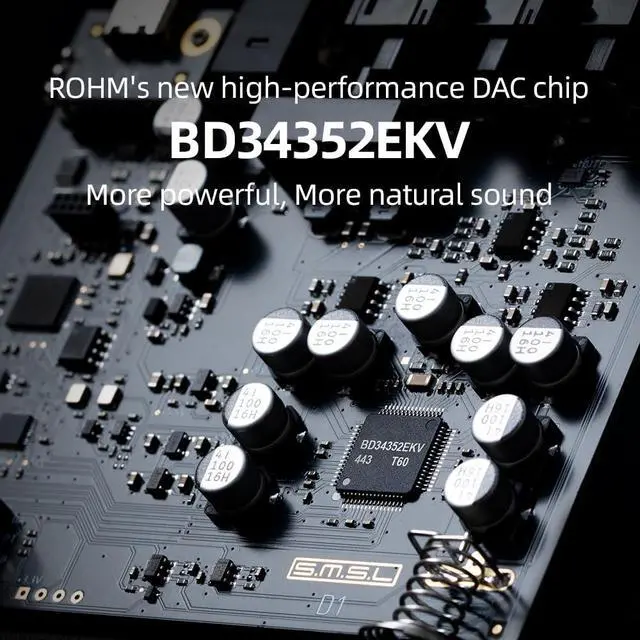 Alt view image 4 of 7 - D1 Hi-Res Audio Dac Rohm BD34352EKV chip Touch Control RCA ouput 768kHz/32bit DSD512 THD+N 0.00038%, Audio DAC Dual USB/Optical/Coaxial Input SNR126dB for Phone/pad/PC/TV/DVD Home Desktop DAC