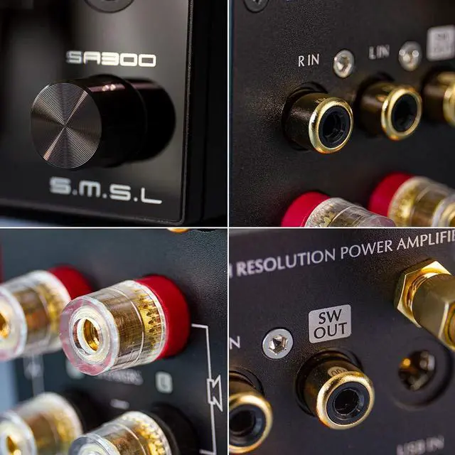 Alt view image 4 of 7 - SA300 HiFi Digital Amplifier, Infineon's MA12070 Chip Class D Power Amp, RCA USB Bluetooth 5.0 APTX Input, Multiple EQ Modes with Remote Control (Black)