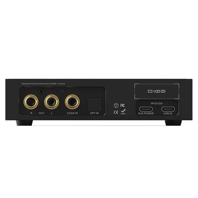 Alt view image 2 of 7 - D100 Desktop DAC Headphone Amp, ES9081 Chip,True Balanced Audio Interface for Home Stereo,MQA,32-Bit/768kHz DSD512,32-600 headphones,USB/Optical/Coaxial Inputs,4.4mm & 6.35mm/RCA Outputs (Black)