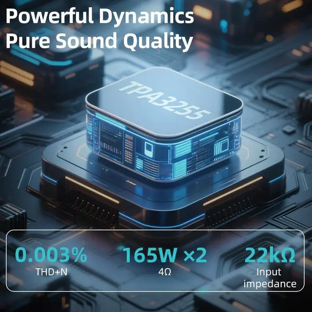 Alt view image 3 of 7 - AL400 All-in-One Hi-Fi Decoder/Preamp/Phono Power Amp TPA3255 amp & CS43141 dac chip Full MQA, MM & MC Cartridge HDMI(eARC),for TV Home theater Subwoofer Desktop Bookshelf passive speakers(Black)