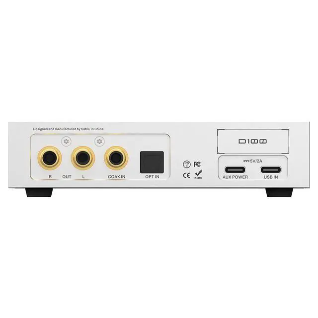Alt view image 2 of 7 - D100 Desktop DAC Headphone Amp, ES9081 Chip,True Balanced Audio Interface for Home Stereo,MQA,32-Bit/768kHz DSD512,32-600 Headphones,USB/Optical/Coaxial Inputs,4.4mm&6.35mm/RCA Outputs (Silver)