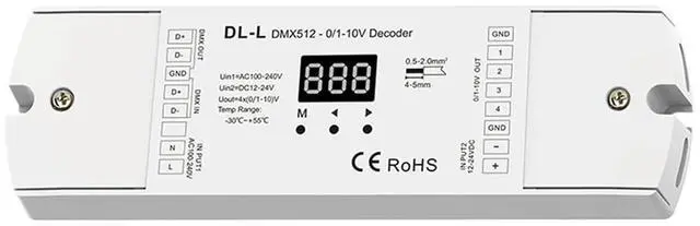 Main image of DL DL-L DMX512 to 4CH 0-10V 1-10V decoder DMX512 Signal Converter 0-10V dimmer DMX 512 Signal to 0-10V(DL-L Only)