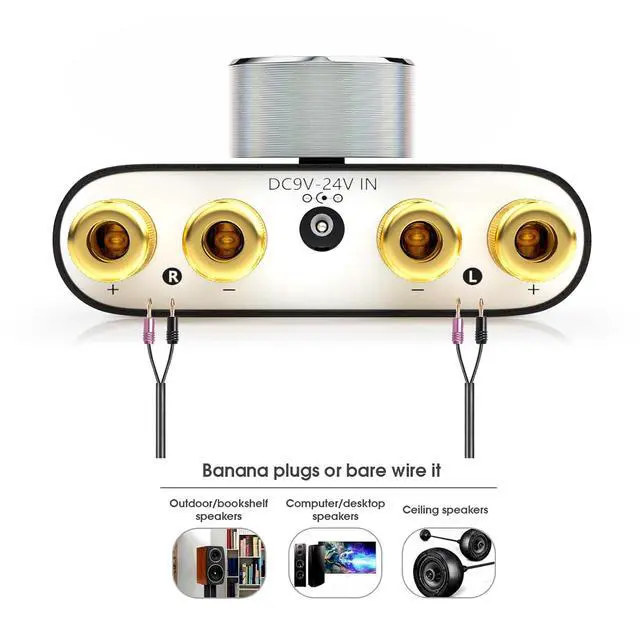 Alt view image 6 of 7 - Nobsound Mini Bluetooth 5.0 Power Amplifier, Stereo Hi-Fi Digital Amp 2.0 Channel 50W×2 with AUX/USB/Bluetooth Input, Wireless Audio Receiver, PC Sound Card with Power Supply (Black)