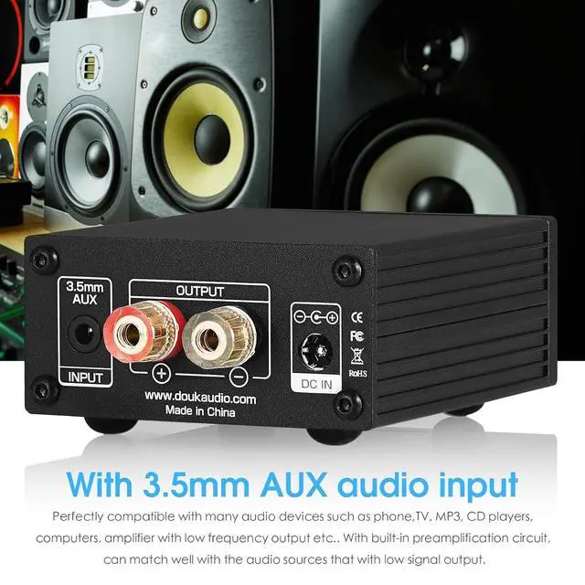 Alt view image 3 of 7 - 100W Subwoofer Digital Power Amplifier Audio Mini Amp (Black)