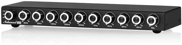 Main image of 9-Band Stereo EQ Preamp: HiFi Equalizer Audio Processor with Tone Controls | 111dB SNR | 0.001% THD | 2 RCA in/Out | for Home Stereo Audiophiles (EQ9)