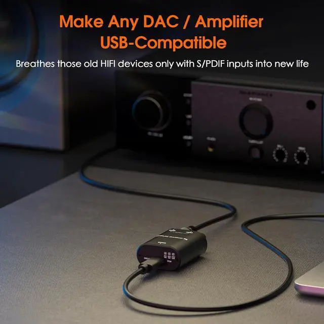 Alt view image 4 of 7 - USB to SPDIF Converter: DDC Reclocker | Digital Interface with 24bit/192kHz Hi-Res XMOS XU316, Plug & Play, for Audiophiles, DAC & Home Theater (U2)