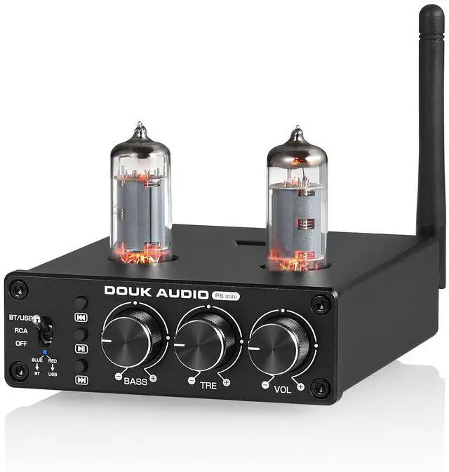Main image of P6 MINI HiFi Vacuum Tube Preamp Bluetooth Stereo Audio Pre-Amplifier Tone Control