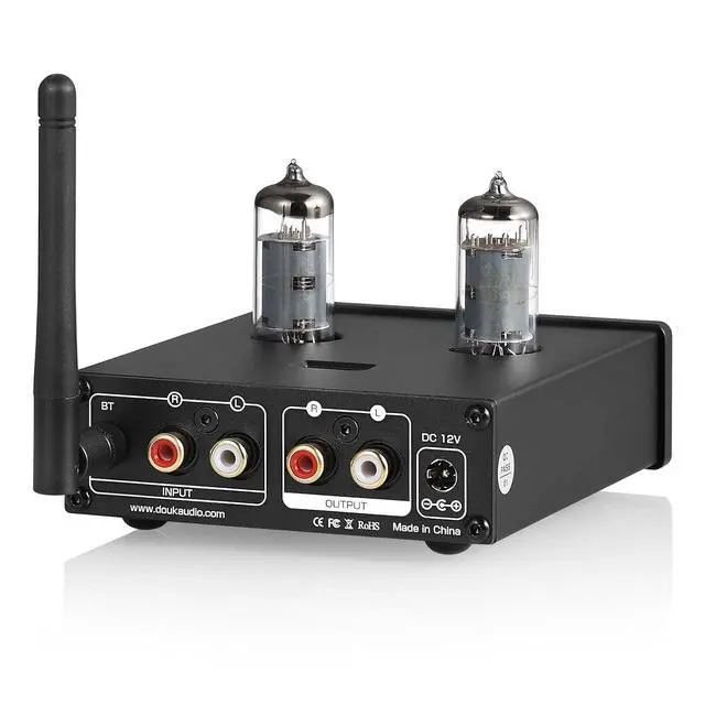 Alt view image 2 of 7 - P6 MINI HiFi Vacuum Tube Preamp Bluetooth Stereo Audio Pre-Amplifier Tone Control