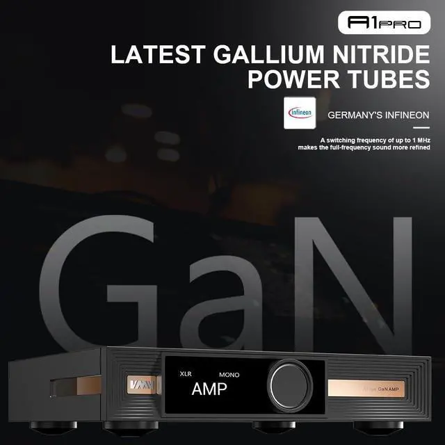 Alt view image 2 of 7 - VMV A1 PRO Gallium Nitride Power Amplifer chip PGA2311 Stereo Pure Power Amp Mode XLR(Mono)/RCA Input AMP, SNR 109dB HiFi Amp, Latest GaN Power Tubes, 2100mV/22 Hi-Res AMP with Remote Control