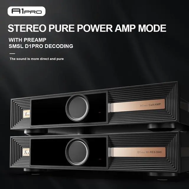 Alt view image 3 of 7 - VMV A1 PRO Gallium Nitride Power Amplifer chip PGA2311 Stereo Pure Power Amp Mode XLR(Mono)/RCA Input AMP, SNR 109dB HiFi Amp, Latest GaN Power Tubes, 2100mV/22 Hi-Res AMP with Remote Control