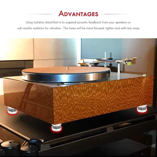 Alt view image 5 of 7 - Nobsound 4PCS Silver Aluminum Spring Speakers Spikes Isolation Stand for HiFi Amplifier/Speaker/Turntable/Player